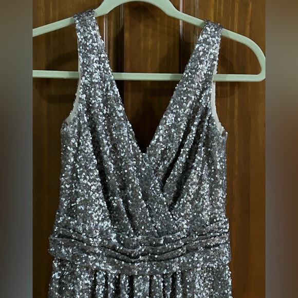 Gold Long Sparkly Evening Wedding Prom Dress Gown - Picture 2 of 10